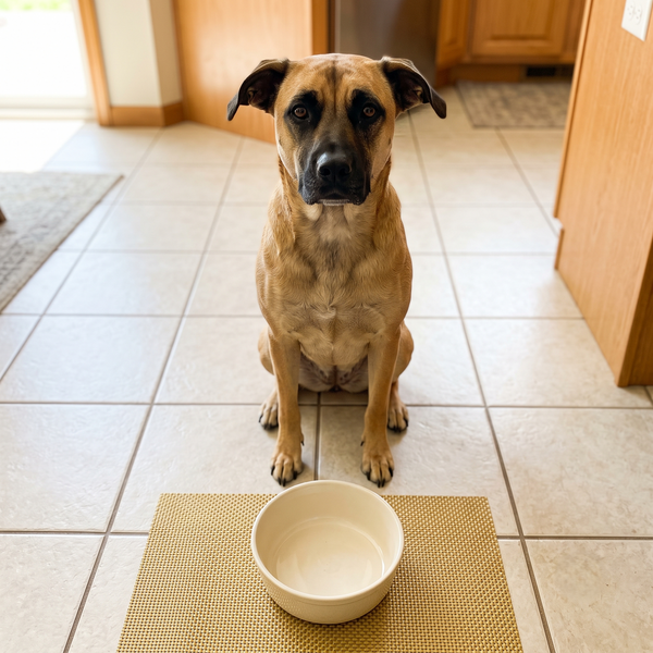 dinner is late and he knows