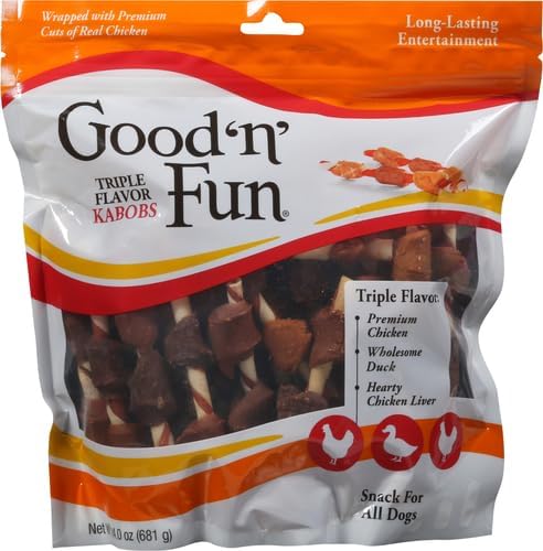 Good'N'Fun Triple Flavor Rawhide Dog Kabobs 1.5lb