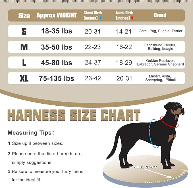 AUROTH Tactical No-Pull Harness for Large Dogs