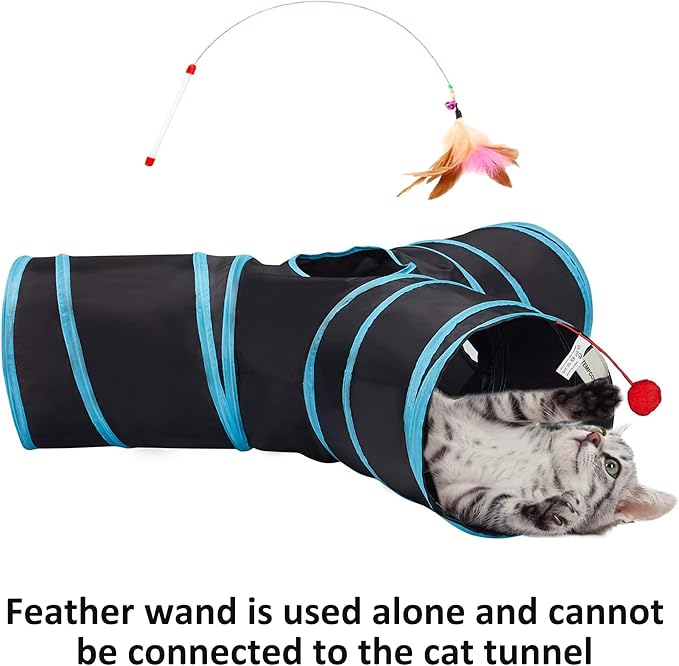 3-Way Collapsible Cat Tunnel Toy