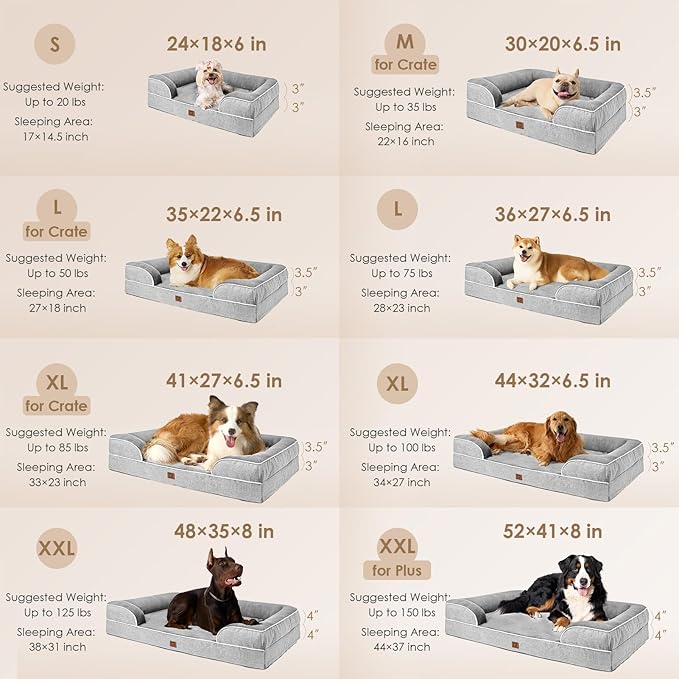 XL Orthopedic Waterproof Dog Bed with Memory Foam