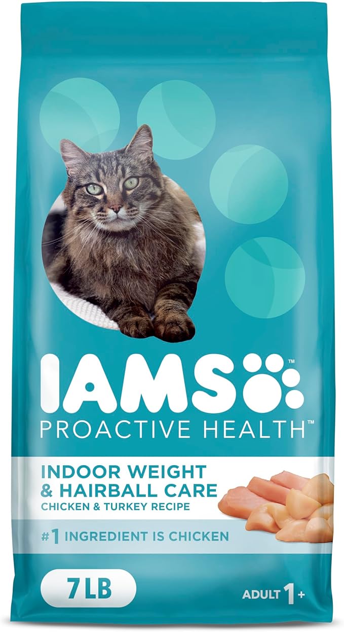 IAMS Indoor Weight Control Cat Food, Chicken & Turkey, 7 lb