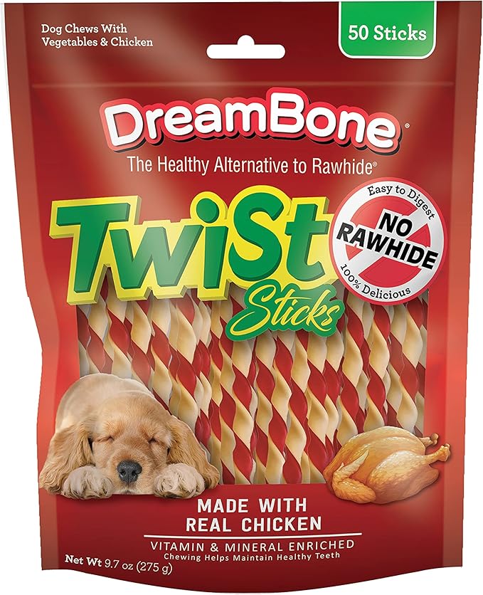 DreamBone Chicken Twist Sticks Dog Chews 50ct
