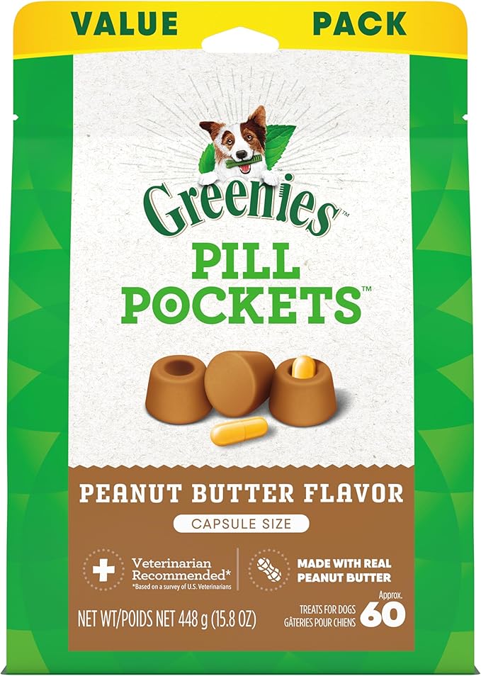 Greenies Peanut Butter Pill Pockets for Dogs 15.8oz